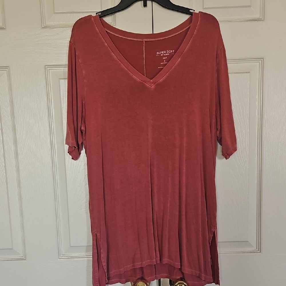 Torrid Pink and Orange Relaxed Short Sleeve Tee